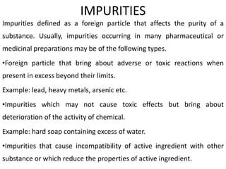 tolerated impurity definition.